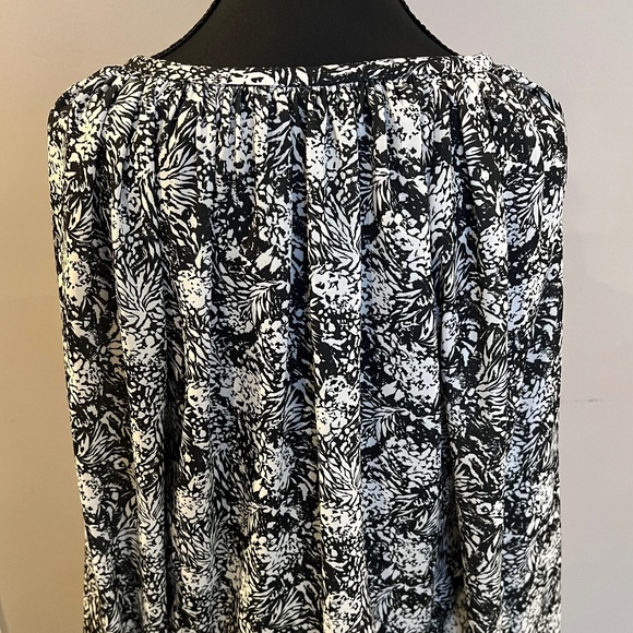 Ramy Brook Landa Floral Printed Blouson Mini Dress Small Black/White - Picture 4 of 6